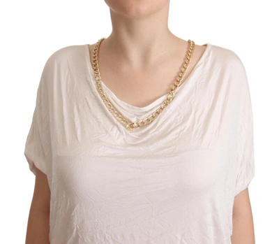 Shop Guess By Marciano White Short Sleeves Gold Chain T-shirt Women's Top