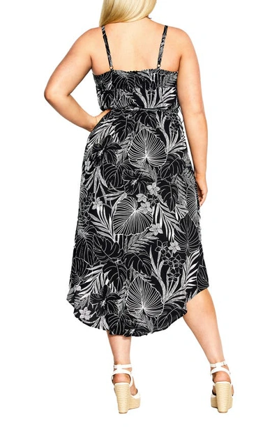 Shop City Chic Tamazin Palm Print Midi Dress In Moonlit Palm