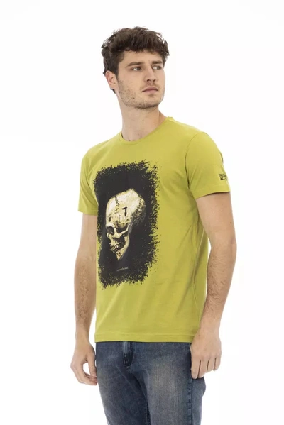 Shop Trussardi Action Green Short Sleeve Tee With Graphic Men's Charm