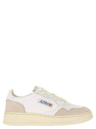 Shop Autry Medalist Low Leather And Suede Sneakers