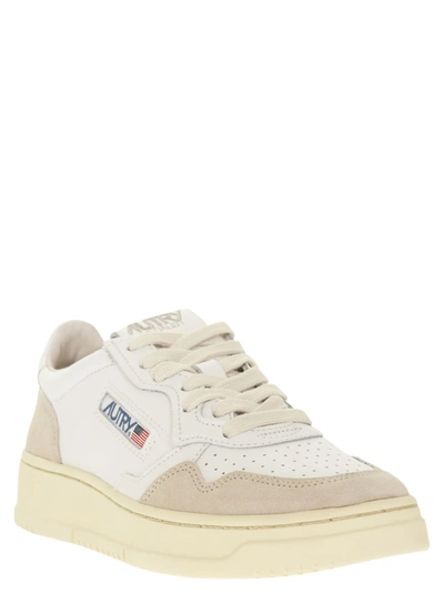 Shop Autry Medalist Low Leather And Suede Sneakers