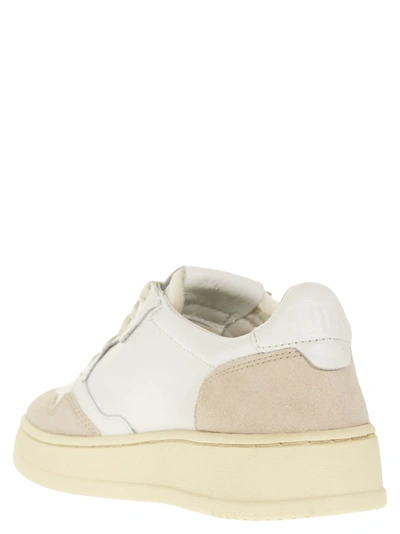 Shop Autry Medalist Low Leather And Suede Sneakers