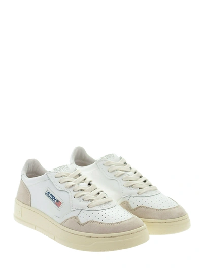 Shop Autry Medalist Low Leather And Suede Sneakers