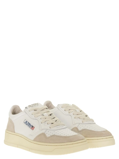 Shop Autry Medalist Low Leather And Suede Sneakers