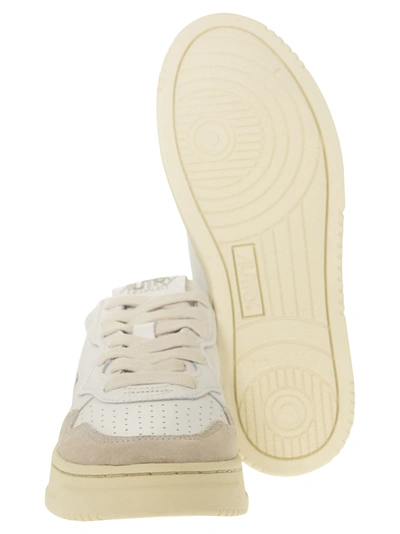 Shop Autry Medalist Low Leather And Suede Sneakers