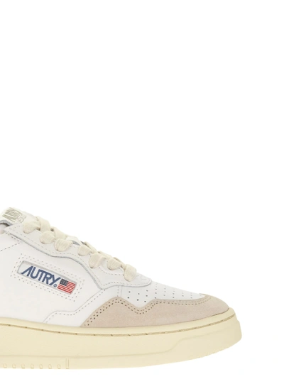 Shop Autry Medalist Low Leather And Suede Sneakers