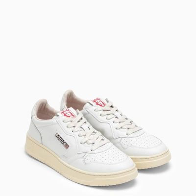 Shop Autry White Leather Medalist Low Top Sneakers