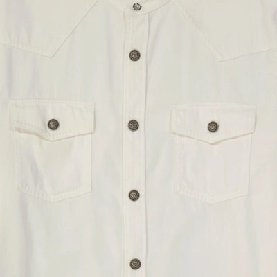 Shop Balmain Cotton Denim Shirt