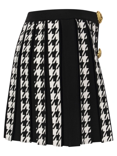 Shop Balmain Pleated Miniskirt With Buttons