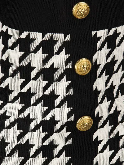 Shop Balmain Short Knit Dress With Gold Buttons