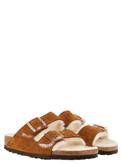 Birkenstock Arizona Shearling & Suede Sandals