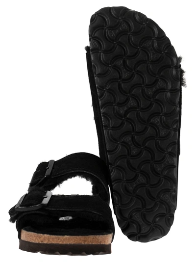 Birkenstock 'arizona' Black Sandals With Logo Lettering On The Buckle
