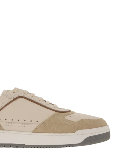 Shop Brunello Cucinelli Basket Trainers In Grained Calfskin And Washed Suede