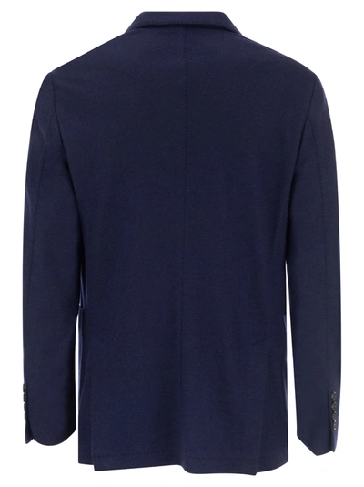 Shop Brunello Cucinelli Cashmere Jersey Blazer With Patch Pockets