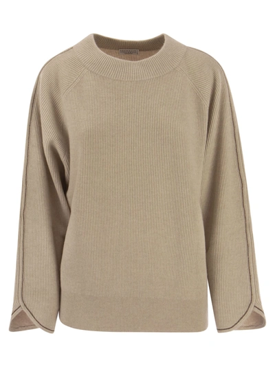 Shop Brunello Cucinelli Cashmere Sweater With Monile