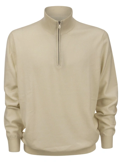 Shop Brunello Cucinelli Cashmere Turtleneck Sweater With Zip