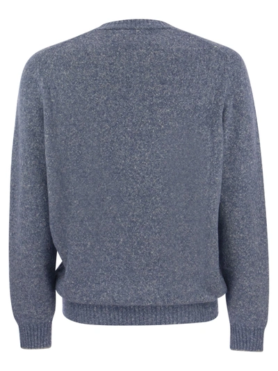 Shop Brunello Cucinelli Crew Neck Sweater In Alpaca Cotton And Wool