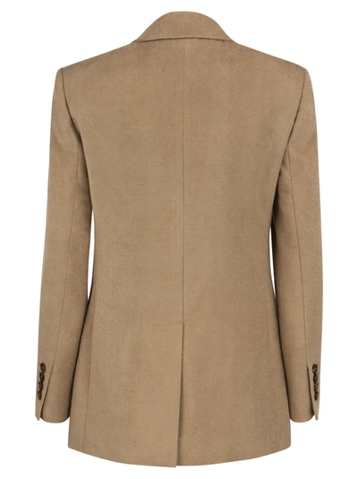 Shop Brunello Cucinelli Double Breasted Jacket With Necklace