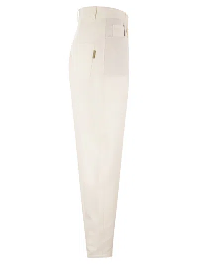 Shop Brunello Cucinelli Five Pocket Curved Trousers In Stretch Cotton Interlock