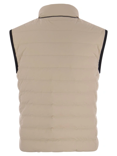 Shop Brunello Cucinelli Sleeveless Down Jacket In Membraned Nylon With Monile