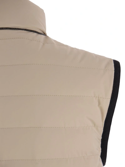 Shop Brunello Cucinelli Sleeveless Down Jacket In Membraned Nylon With Monile