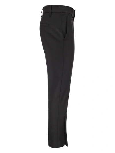 Shop Brunello Cucinelli Slim Cigarette Trousers In Stretch Virgin Wool Cover Up With Ankle Slit