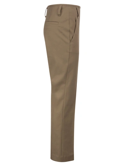 Shop Brunello Cucinelli Stretch Cotton Cover Up Wide Corset Trousers With Necklace