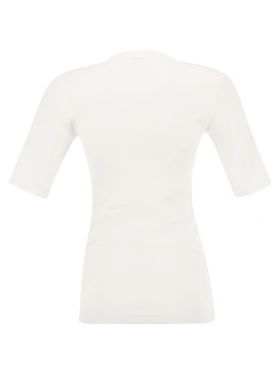 Shop Brunello Cucinelli Stretch Cotton Rib Jersey T Shirt With Precious Insert