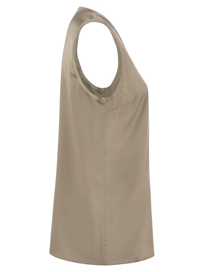 Shop Brunello Cucinelli Stretch Silk Satin Top