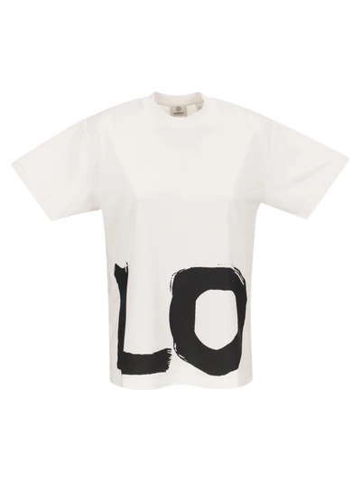 Shop Burberry Carrick Love Print Cotton Oversized T Shirt