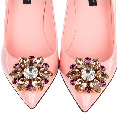 Shop Dolce & Gabbana Crystal Embellished Suede Pumps