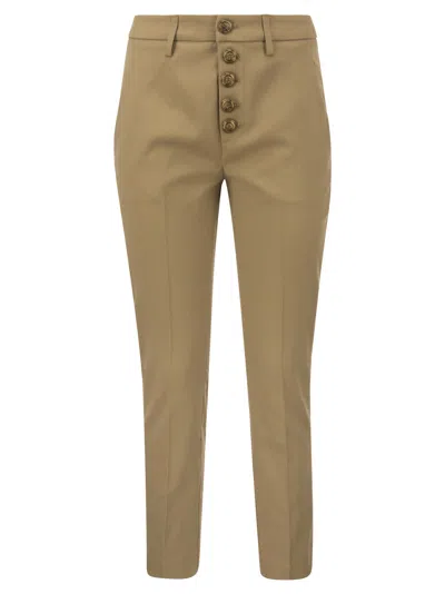 Shop Dondup Carmen Slim Gabardine Lyocell Trousers