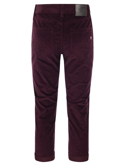 Shop Dondup Koons Loose Fitting Velvet Trousers