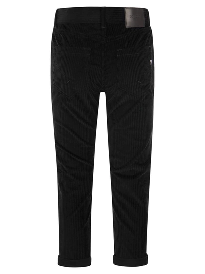 Shop Dondup Koons Loose Fitting Velvet Trousers