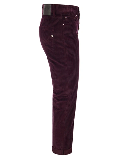 Shop Dondup Koons Loose Fitting Velvet Trousers