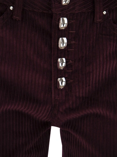 Shop Dondup Koons Loose Fitting Velvet Trousers