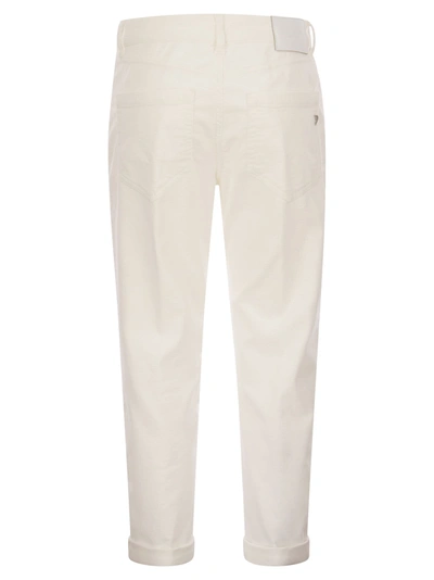 Dondup Cropped Cotton-blend Denim Jeans With Button Detailing