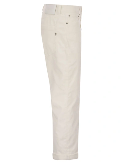 Shop Dondup Koons Multi Striped Velvet Trousers With Jewelled Buttons