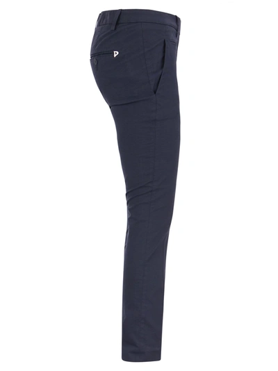 Shop Dondup Perfect Slim Fit Cotton Gabardine Trousers