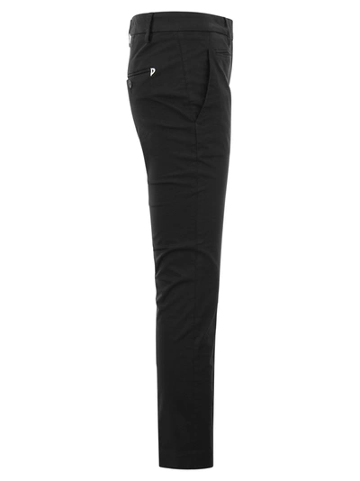 Shop Dondup Perfect Slim Fit Cotton Gabardine Trousers