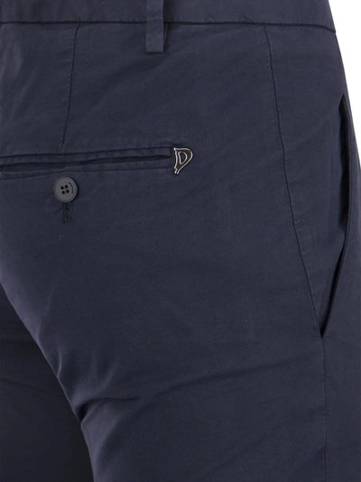 Shop Dondup Perfect Slim Fit Cotton Gabardine Trousers