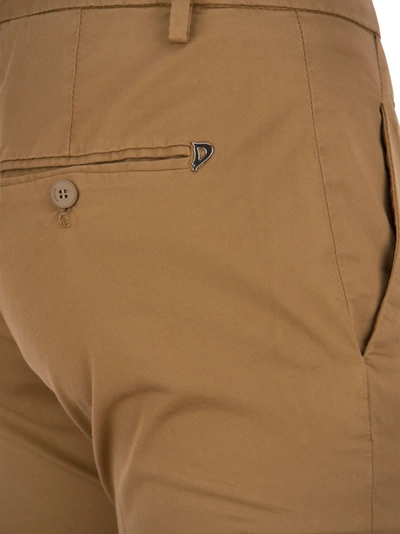 Shop Dondup Perfect Slim Fit Cotton Gabardine Trousers