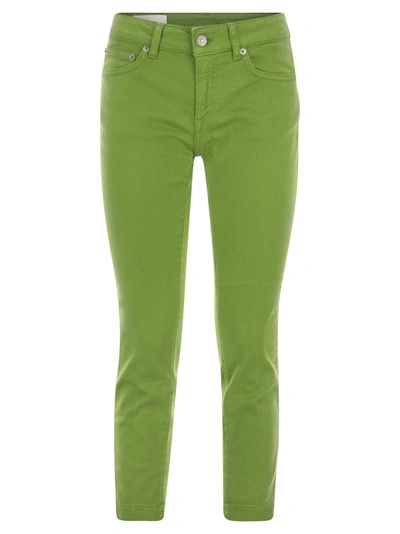 Shop Dondup Rose Cropped Stretch Cotton Trousers