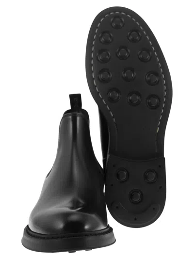Doucal's Black Leather Ankle Boot