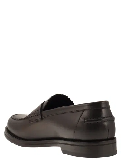 Shop Doucal's Leather Penny Loafer