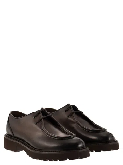 Doucal's Man Lace-up Shoes Dark Brown Size 8 Soft Leather In Brown