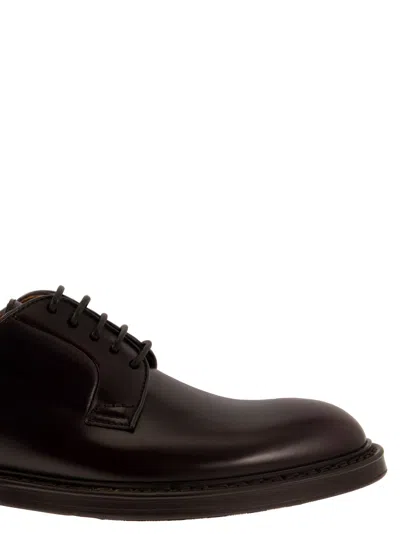 Doucal's Black Classic Oxford Shoes In Calf Leather Man