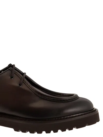 Doucal's Man Lace-up Shoes Dark Brown Size 8 Soft Leather In Brown