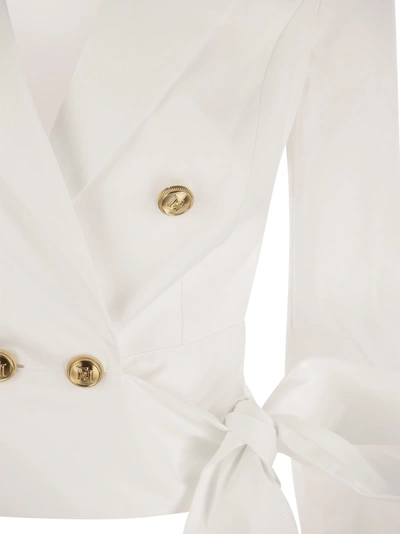 Shop Elisabetta Franchi Cotton Shirt With Sash