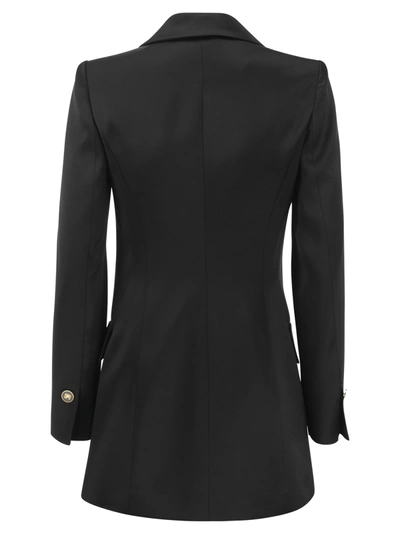 Shop Elisabetta Franchi Satin Jacket With Logoed Buttons
